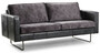 Casa Padrino Luxus Leder 3er Sofa Vintage Grau 205 x 90 x H. 85 cm - Echtleder Wohnzimmer Sofa - Wohnzimmer M�bel - Luxus Kollektion 