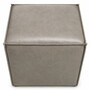 Casa Padrino Luxus Leder Hocker Grau H. 48 cm - Luxus Echtleder M�bel