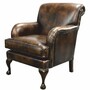 Casa Padrino Luxus Leder Sessel Antik Braun / Dunkelbraun 82 x 86 x H. 97 cm - Echtleder M�bel