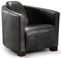 Casa Padrino Luxus Leder Sessel Vintage Schwarz / Dunkelbraun 72 x 90 x H. 67 cm - Echtleder Wohnzimmer Sessel - Wohnzimmer M�bel - Luxus Kollektion 