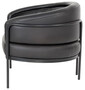 Casa Padrino Luxus Leder Sessel Schwarz 86 x 71 x H. 69 cm - Echtleder Wohnzimmer Sessel - Echtleder M�bel - Luxus M�bel