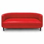 Casa Padrino Luxus Leder Sofa Rot / Schwarz 180 cm - Echtleder Wohnzimmer M�bel