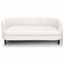 Casa Padrino Luxus Leder Sofa Wei� / Schwarz 180 cm - Echtleder Wohnzimmer M�bel