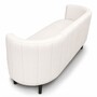 Casa Padrino Luxus Leder Sofa Wei� / Schwarz 180 cm - Echtleder Wohnzimmer M�bel