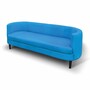 Casa Padrino Luxus Leder Sofa Blau / Schwarz 180 cm - Echtleder Wohnzimmer M�bel
