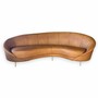 Casa Padrino Luxus Leder Sofa Hellbraun / Messing 230 cm - Leder Wohnzimmer M�bel