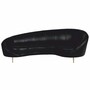 Casa Padrino Luxus Leder Sofa Schwarz / Messing 230 cm - Echtleder M�bel