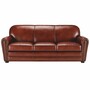 Casa Padrino Luxus Leder Sofa Braun / Schwarz 270 cm - Echtleder M�bel