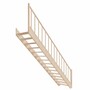 Casa Padrino Luxus Holztreppe mit Gelnder linke Seite Naturfarben H. 307 cm