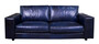Casa Padrino Luxus Leder Sofa Dunkelblau 205 x 104 x H. 83 cm - Echtleder Wohnzimmer Sofa - Echtleder Wohnzimmer M�bel - Luxus Leder M�bel 
