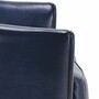 Casa Padrino Luxus Leder Sofa Blau / Schwarz 120 cm - Echtleder M�bel