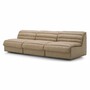 Casa Padrino Luxus Leder Sofa Braun 276 cm - Modulares Echtleder Sofa - Wohnzimmer Sofa - Wohnzimmer M�bel - Hotel M�bel - Modulare Luxus M�bel