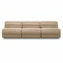Casa Padrino Luxus Leder Sofa Braun 276 cm - Modulares Echtleder Sofa - Wohnzimmer Sofa - Wohnzimmer M�bel - Hotel M�bel - Modulare Luxus M�bel