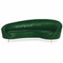 Casa Padrino Luxus Leder Sofa Gr�n / Messing 230 cm - Echtleder M�bel