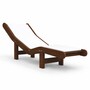 Casa Padrino Luxus Relax Liege Dunkelbraun / Wei� 164 cm - Poolliege - Saunaliege - Garten M�bel - Pool M�bel - Sauna M�bel - Made in Italy