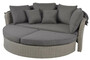 Casa Padrino Luxus Liegeinsel Dunkelgrau / Grau 200 x 182 x H. 161 cm - Wetterbest�ndiges Lounge Sofa mit Sonnendach - Moderne Garten Terrassen Hotel M�bel