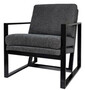 Casa Padrino Luxus Club Sessel mit Metallrahmen Grau / Schwarz 80 x 70 x H. 85 cm - Hotel M�bel