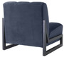 Casa Padrino Luxus Samt Sessel Mitternachtsblau / Schwarz 83,5 x 90 x H. 83,5 cm - Wohnzimmer Sessel - Hotel Sessel - Luxus M�bel