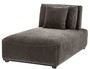 Casa Padrino Luxus Chaiselongue Grau / Schwarz 93 x 158 x H. 83 cm - Liegesessel mit R�ckenlehne und 2 Kissen - Wohnzimmer M�bel 