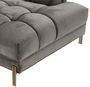 Casa Padrino Luxus Lounge Sofa Grau - Greige / Messingfarben 223 x 95 x H. 68 cm - Linksseitiges Wohnzimmer Sofa mit edlem Samtsoff und 2 Kissen