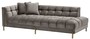 Casa Padrino Luxus Lounge Sofa Grau - Greige / Messingfarben 223 x 95 x H. 68 cm - Linksseitiges Wohnzimmer Sofa mit edlem Samtsoff und 2 Kissen