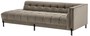Casa Padrino Luxus Lounge Sofa Greige / Schwarz 223 x 95 x H. 68 cm - Rechtsseitiges Wohnzimmer Sofa mit edlem Samtsoff und 2 Kissen