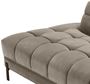 Casa Padrino Luxus Lounge Sofa Greige / Schwarz 223 x 95 x H. 68 cm - Rechtsseitiges Wohnzimmer Sofa mit edlem Samtsoff und 2 Kissen