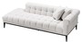 Casa Padrino Luxus Lounge Sofa Wei� / Schwarz 223 x 98 x H. 69 cm - Rechtsseitiges Wohnzimmer Sofa mit 2 Kissen - Luxus Qualit�t