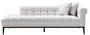 Casa Padrino Luxus Lounge Sofa Wei� / Schwarz 223 x 98 x H. 69 cm - Rechtsseitiges Wohnzimmer Sofa mit 2 Kissen - Luxus Qualit�t