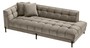 Casa Padrino Luxus Lounge Sofa Greige / Schwarz 223 x 95 x H. 68 cm - Linksseitiges Wohnzimmer Sofa mit edlem Samtsoff und 2 Kissen
