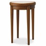 Casa Padrino Luxus Mahagoni Beistelltisch mit Marmorplatte und Schublade Braun / Beige H. 70 cm