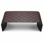 Casa Padrino Luxus Metall Couchtisch mit Kunstleder Dunkelbraun 120,5 cm - Wohnzimmer M�bel - Hotel M�bel - Luxus M�bel