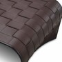 Casa Padrino Luxus Metall Couchtisch mit Kunstleder Dunkelbraun 120,5 cm - Wohnzimmer M�bel - Hotel M�bel - Luxus M�bel