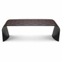 Casa Padrino Luxus Metall Couchtisch mit Kunstleder Dunkelbraun 120,5 cm - Wohnzimmer M�bel - Hotel M�bel - Luxus M�bel