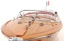 Casa Padrino Luxus Holzboot Speedboot Naturfarben / Rot / Wei� 64 cm - Handgefertigtes Deko Modellboot Schiff Boot