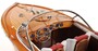 Casa Padrino Luxus Holzboot Speedboot Naturfarben / Rot / Wei� 64 cm - Handgefertigtes Deko Modellboot Schiff Boot