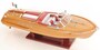 Casa Padrino Luxus Holzboot Speedboot Naturfarben / Rot / Wei� 64 cm - Handgefertigtes Deko Modellboot Schiff Boot
