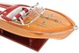 Casa Padrino Luxus Holzboot Speedboot Naturfarben / Rot / Wei� 64 cm - Handgefertigtes Deko Modellboot Schiff Boot