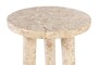 Casa Padrino Luxus Marmor Beistelltisch Cremefarben  42 x H. 54 cm - Runder Beistelltisch mit Dreibein Fu� aus hochwertigem Creme Marmor - Luxus M�bel