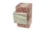 Casa Padrino Luxus Marmor Beistelltisch Gr�n / Rosa 35 x 35 x H. 51 cm - Blockf�rmiger Beistelltisch aus hochwertigem Indian Green Onyx und Rosalia Pink Marmor - Luxus M�bel