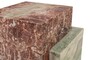 Casa Padrino Luxus Marmor Beistelltisch Gr�n / Rosa 35 x 35 x H. 51 cm - Blockf�rmiger Beistelltisch aus hochwertigem Indian Green Onyx und Rosalia Pink Marmor - Luxus M�bel