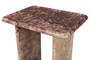 Casa Padrino Luxus Marmor Beistelltisch Rosa 30,5 x 23 x H. 41,5 cm - Schlanker Beistelltisch aus hochwertigem Rosalia Pink Marmor - Luxus M�bel