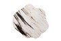 Casa Padrino Luxus Marmor Beistelltisch Wei� / Schwarz 45 x 40 x H. 33 cm - Niedriger Beistelltisch in Felsblock Form aus hochwertigem Panda White Marmor - Luxus M�bel