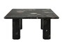 Casa Padrino Luxus Marmor Couchtisch Schwarz 70 x 70 x H. 33,5 cm - Quadratischer Couchtisch mit abgerundeten Ecken aus hochwertigem Norvigo Marmor - Luxus M�bel