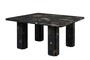 Casa Padrino Luxus Marmor Couchtisch Schwarz 70 x 70 x H. 33,5 cm - Quadratischer Couchtisch mit abgerundeten Ecken aus hochwertigem Norvigo Marmor - Luxus M�bel
