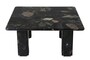 Casa Padrino Luxus Marmor Couchtisch Schwarz 70 x 70 x H. 33,5 cm - Quadratischer Couchtisch mit abgerundeten Ecken aus hochwertigem Norvigo Marmor - Luxus M�bel