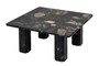 Casa Padrino Luxus Marmor Couchtisch Schwarz 70 x 70 x H. 33,5 cm - Quadratischer Couchtisch mit abgerundeten Ecken aus hochwertigem Norvigo Marmor - Luxus M�bel