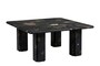 Casa Padrino Luxus Marmor Couchtisch Schwarz 70 x 70 x H. 33,5 cm - Quadratischer Couchtisch mit abgerundeten Ecken aus hochwertigem Norvigo Marmor - Luxus M�bel