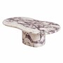 Casa Padrino Luxus Carrara Marmor Couchtisch Wei� / Lila 110 cm - Luxus Marmor Wohnzimmer M�bel 