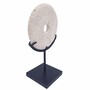 Casa Padrino Luxus Travertin Deko Objekt Beige / Matt Schwarz H. 36 cm - Schreibtisch Deko